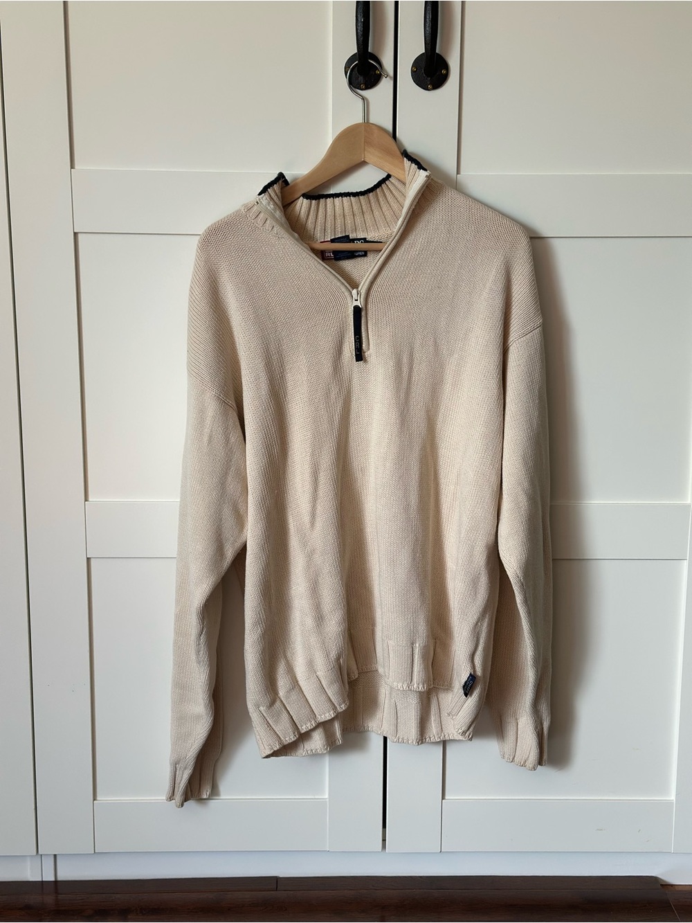 Ralph Lauren Cream Half-Zip Crewneck Sweater
